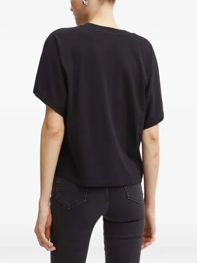 Pinko Short-sleeved Cotton T-shirt In Black