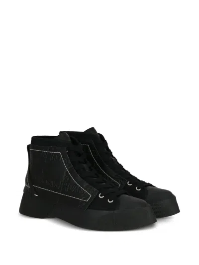 Jw Anderson Debossed-logo Sneakers In Black