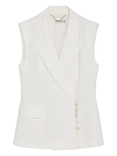 Simkhai Valarie Crossover-front Blazer Vest In White