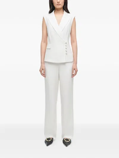 Simkhai Valarie Crossover-front Blazer Vest In White