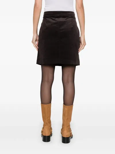 Marc O'polo Pocket Mini Skirt In Brown