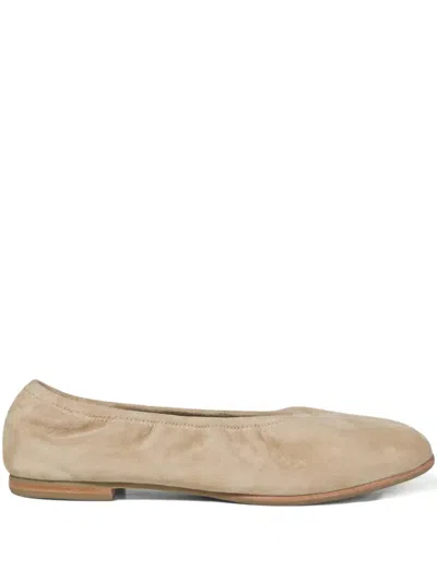 Simkhai Danna Suede Elasticated Ballet Flats In Neutral