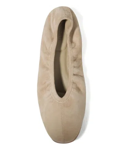 Simkhai Danna Suede Elasticated Ballet Flats In Neutral