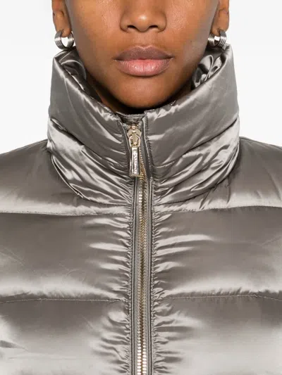 Moorer Quilted-design Coat In Metallic