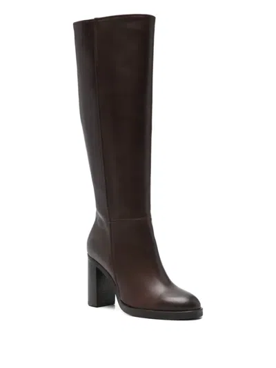 Paola Parisi 90mm Zip-up Boots In Brown