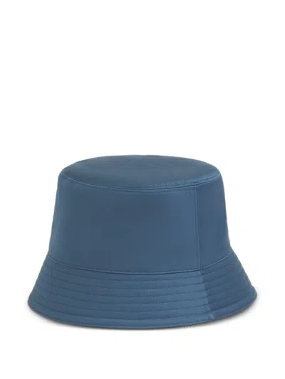 Marni Embroidered-lettering Bucket Hat In Blue