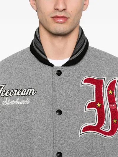 Icecream Cotton Bomber Jacket In Gray