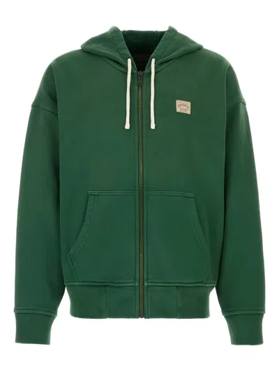 Polo Ralph Lauren Cotton Hoodie With Front Pockets And Ribbed Cuffs In Green