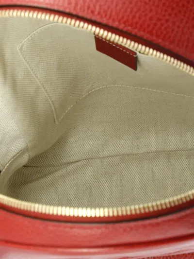 Pre-owned Gucci Soho Chain Leather Backpack In Red