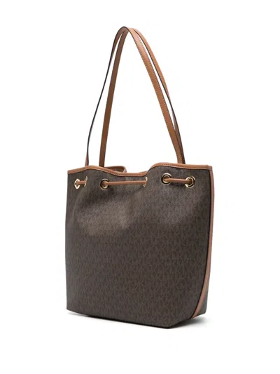 Michael Michael Kors Monogram Drawstring Tote Bag In Red