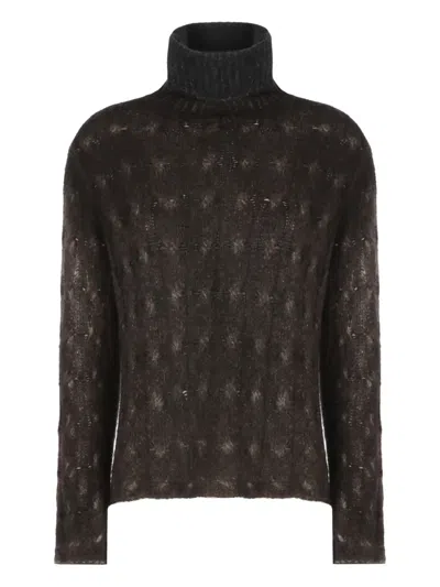 Avant Toi High-neck Sweater In Brown
