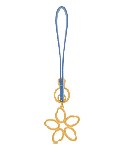 Oscar De La Renta O Flower Keyring In Gold
