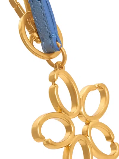 Oscar De La Renta O Flower Keyring In Gold
