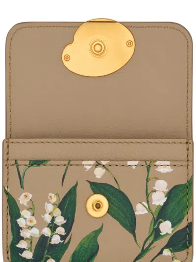 Oscar De La Renta Lily Of The Valley-printed Card Holder In Brown