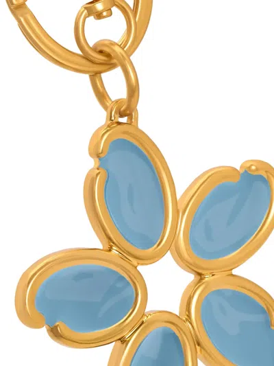 Oscar De La Renta O Flower Charm Keyring In Gold