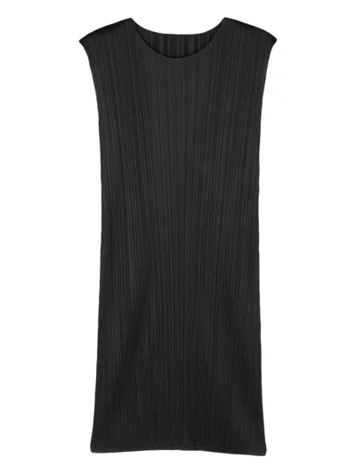 Issey Miyake Pleated Shift Dress In Multi