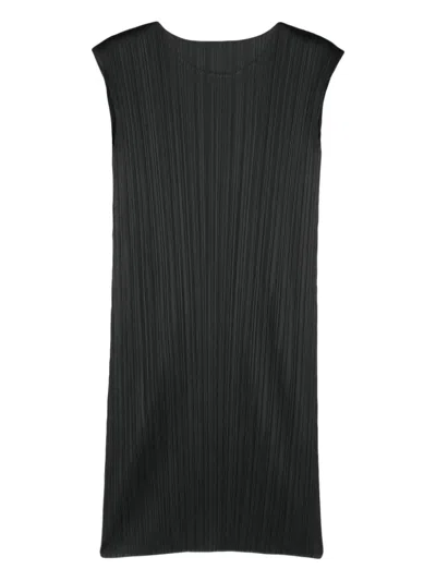 Issey Miyake Pleated Shift Dress In Multi