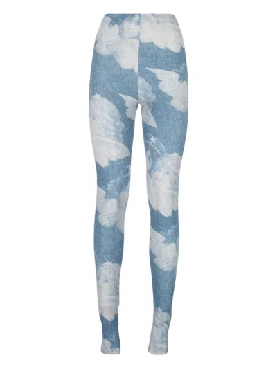 Fiorucci Angels-print Leggings In Blue