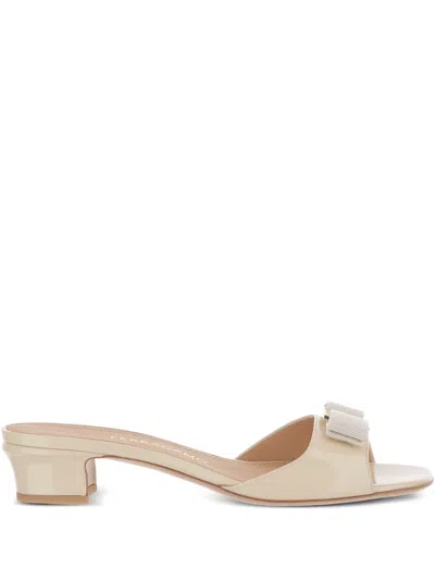 Ferragamo 30mm Vara Bow Sandals In Neutral