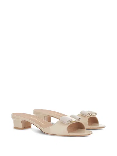 Ferragamo 30mm Vara Bow Sandals In Neutral