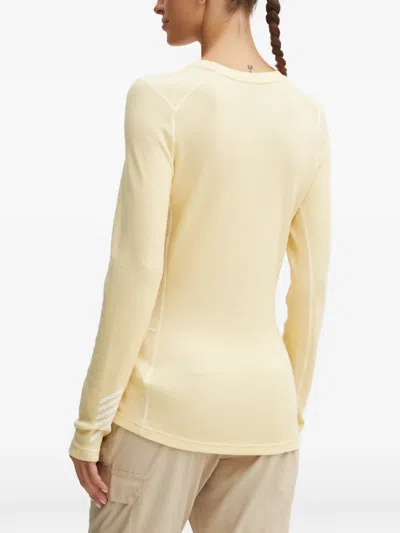 Helly Hansen Floral Crew-neck Base-layer Top In Yellow
