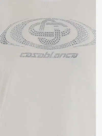 Casablanca Cotton Logo Detail T-shirt In White