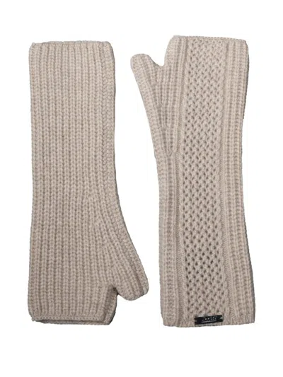 Moorer Zulema Knitted Fingerless Gloves In Gray