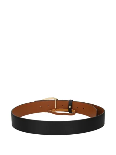 Twinset Buckle Leather Belt In Black