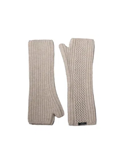Moorer Zulema Knitted Fingerless Gloves In Gray