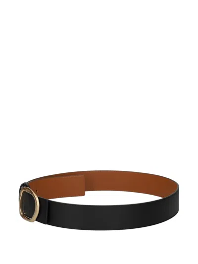 Twinset Buckle Leather Belt In Black