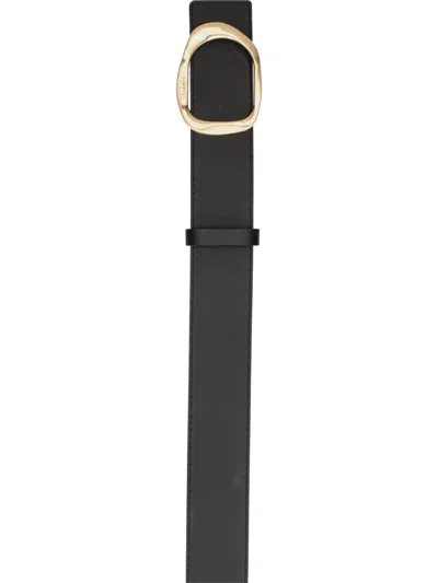 Twinset Buckle Leather Belt In Black