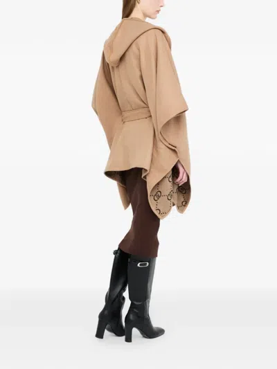 Liu •jo Hooded Poncho In Brown