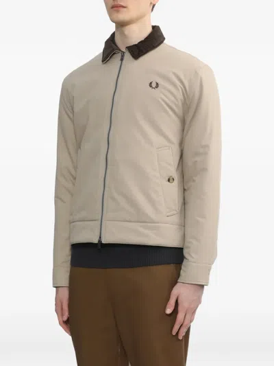 Fred Perry Corduroy-collar Jacket In Neutral