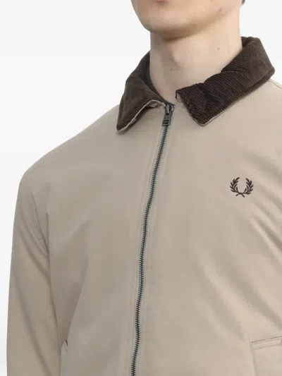 Fred Perry Corduroy-collar Jacket In Neutral