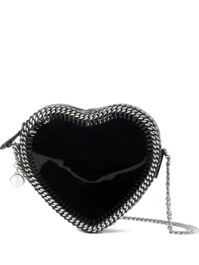 Stella Mccartney Falabella Heart Chain Cross Body Bag In Black