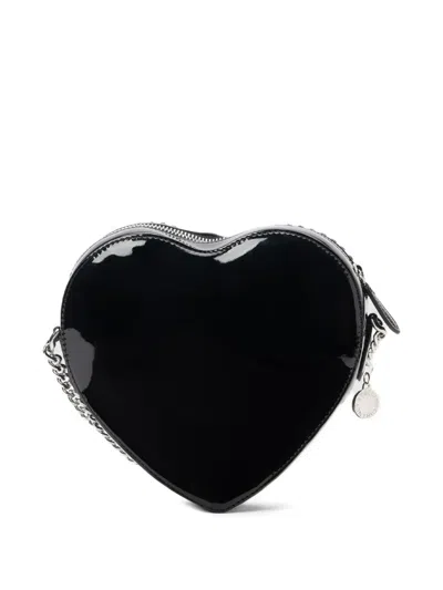 Stella Mccartney Falabella Heart Chain Cross Body Bag In Black