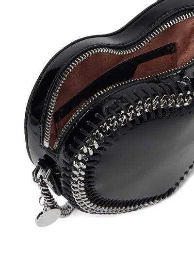 Stella Mccartney Falabella Heart Chain Cross Body Bag In Black