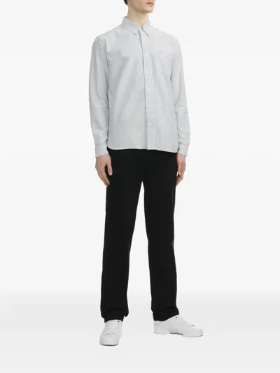Fred Perry Logo-detail Striped Shirt In White