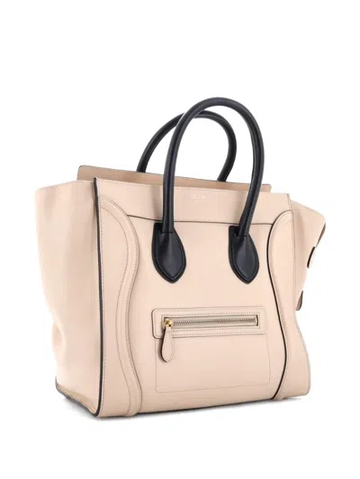 Pre-owned Celine Luggage Bag Smooth Leather Mini Tote Bag In Black