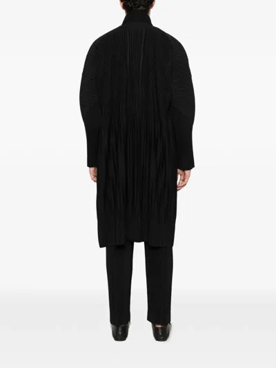 Issey Miyake Pleated Zip-up Coat In Multi