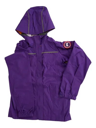 Canada Goose Logo-patch Hooded Jacket In Brown