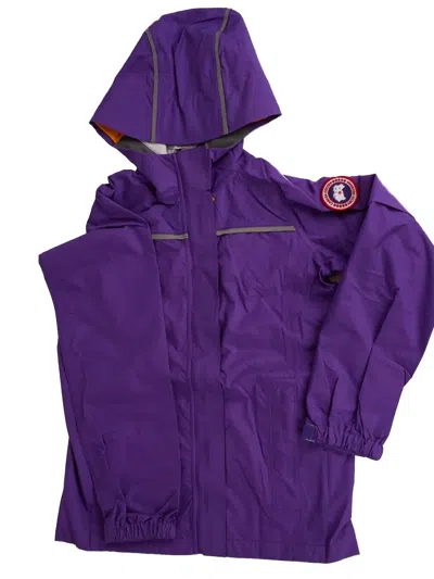 Canada Goose Logo-patch Hooded Jacket In Brown