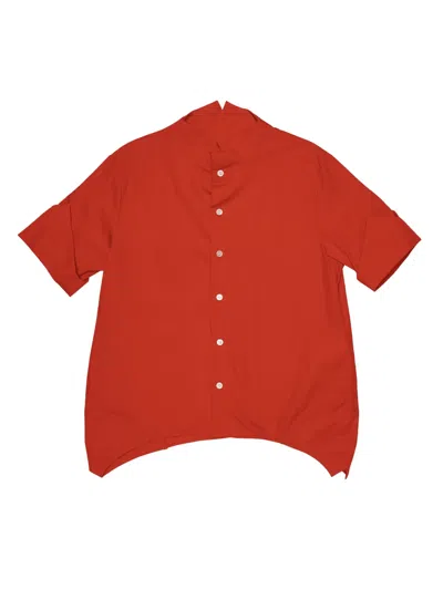 Noir Kei Ninomiya Buttoned Short-sleeve Shirt In Orange