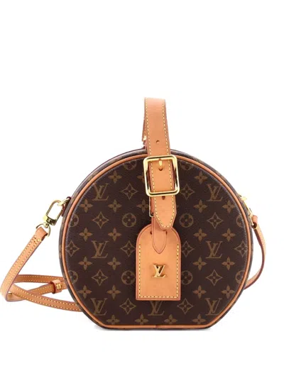 Pre-owned Louis Vuitton Petite Boite Chapeau Bag Monogram Canvas Crossbody Bag In Brown