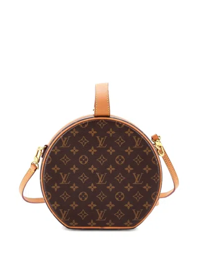 Pre-owned Louis Vuitton Petite Boite Chapeau Bag Monogram Canvas Crossbody Bag In Brown
