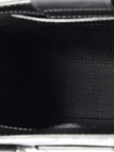 Pre-owned Gucci Convertible Web Open Gg Coated Canvas Mini Tote Bag In Black