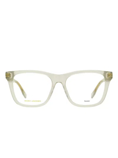 Marc Jacobs Wayfarer-logo Glasses In Green