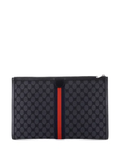 Pre-owned Balenciaga X Gucci The Hacker Project Laptop Pouch Bb Canvas Clutch Bag In Black