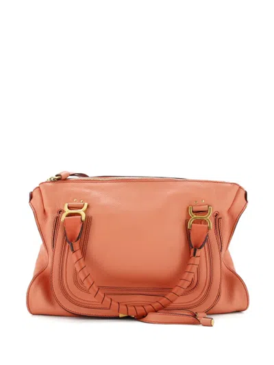 Pre-owned Chloé Marcie Leather Large Shoulder Bag In Pink