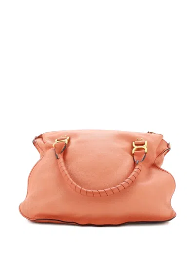 Pre-owned Chloé Marcie Leather Large Shoulder Bag In Pink